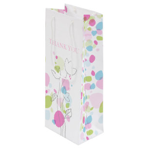 Confetti petals wedding thank you wine bag