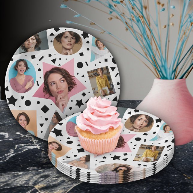 Confetti Photo 30th Birthday Paper Plate (Creator Uploaded)