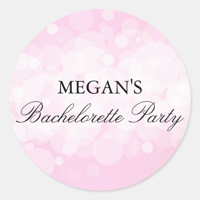 Confetti Pink Bachelorette Party Sticker (Front)