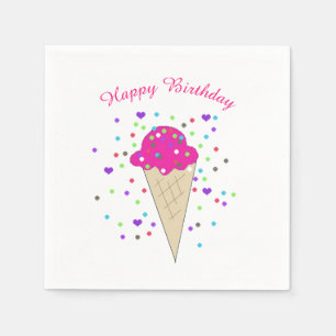 Confetti Pink Ice Cream Napkin