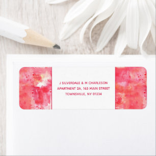 Confetti Pink Watercolor Abstract Return Address