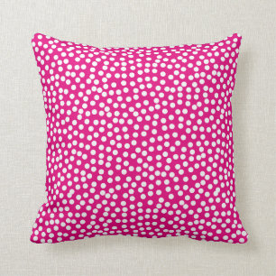Confetti Polka Dot Pattern Hot Pink Throw Pillow