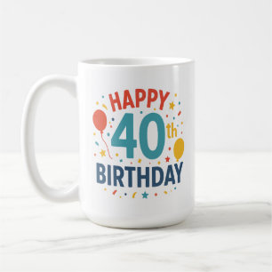 Confetti Pop: Happy 40th Birthday Mug