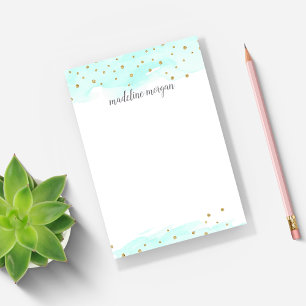 Confetti Pop Mint Personalized Post-it Notes
