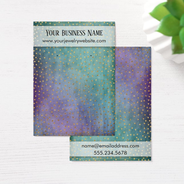 Confetti Purple & Teal Earring Holder Display Card (Desk)