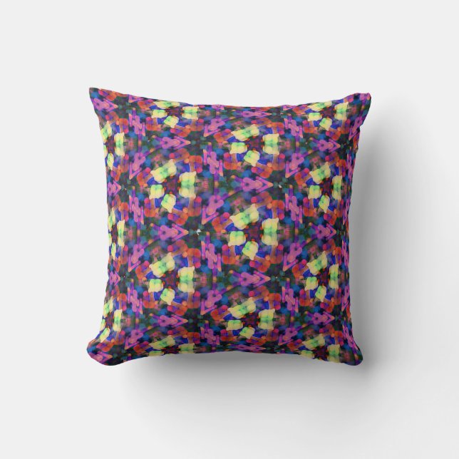 Confetti Retro Daisys Throw Pillow (Front)