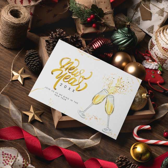 Confetti Sparkle Glitter Modern Party Holiday card (Creator Uploaded)