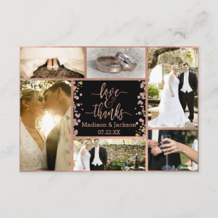 Confetti Sparkle Rose Gold Wedding Thank You Photo