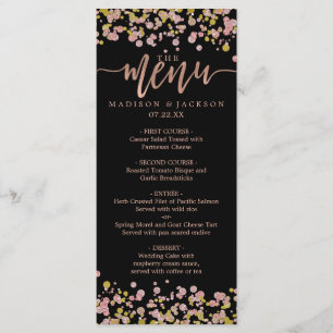 Confetti Sparkle Shine Rose Gold Mariage Menu