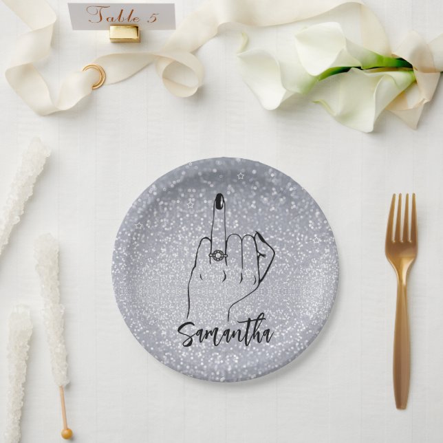 Confetti Sparkly Bachelorette Party | Bridal Party Paper Plate (Wedding)