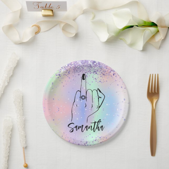 Confetti Sparkly Bachelorette Party | Bridal Party Paper Plate (Wedding)