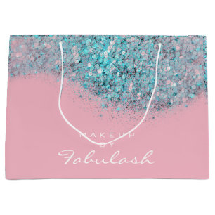 Confetti Sparkly Glitter Blue Pink Bridal White Large Gift Bag