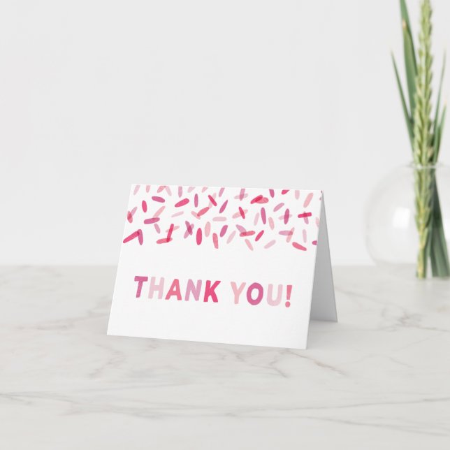 Confetti Sprinkle Baby Girl Carte de remerciements (Devant)