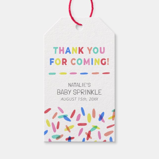 Confetti Sprinkles Baby Sprinkle Favour Gift Tag (Front)