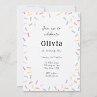 Confetti Sprinkles Invitation Anniversaire