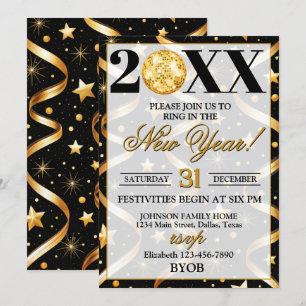 Confetti Streamers 2026 New Years Eve Party Invitation