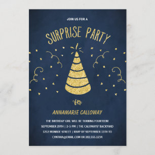 Confetti Surprise Birthday Party Invitation