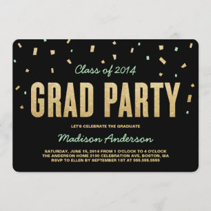 Confetti Toss   Invitation de la fête de graduatio