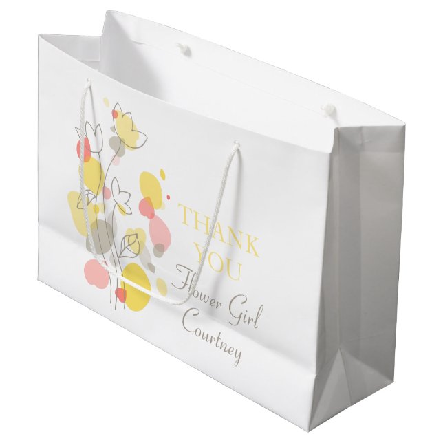 Confetti wedding flower girl favour large gift bag (Front Angled)