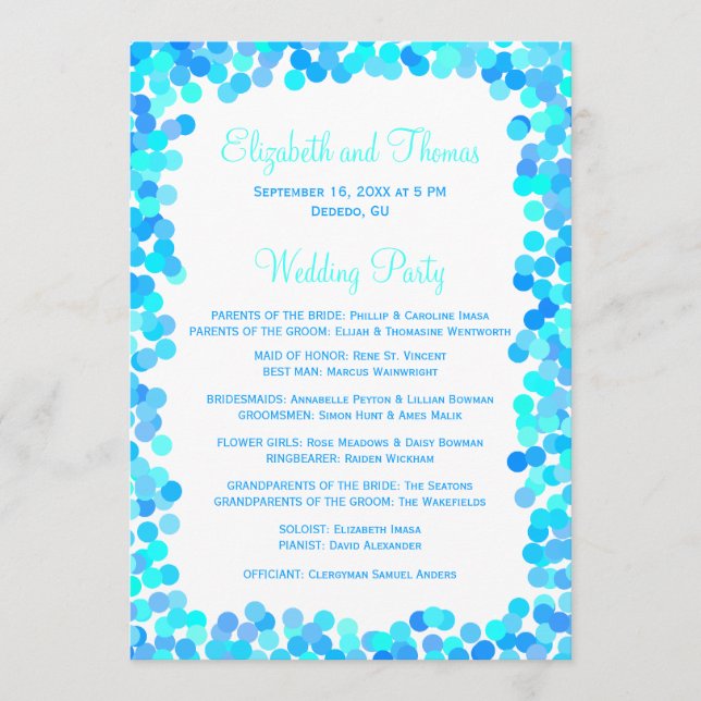 Confetti Wedding Programs (Front)