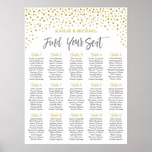 Confetti Wedding Seating Chart, Editable Colour Poster