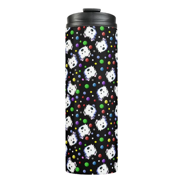Confetti Westie Thermal Tumbler (Front)