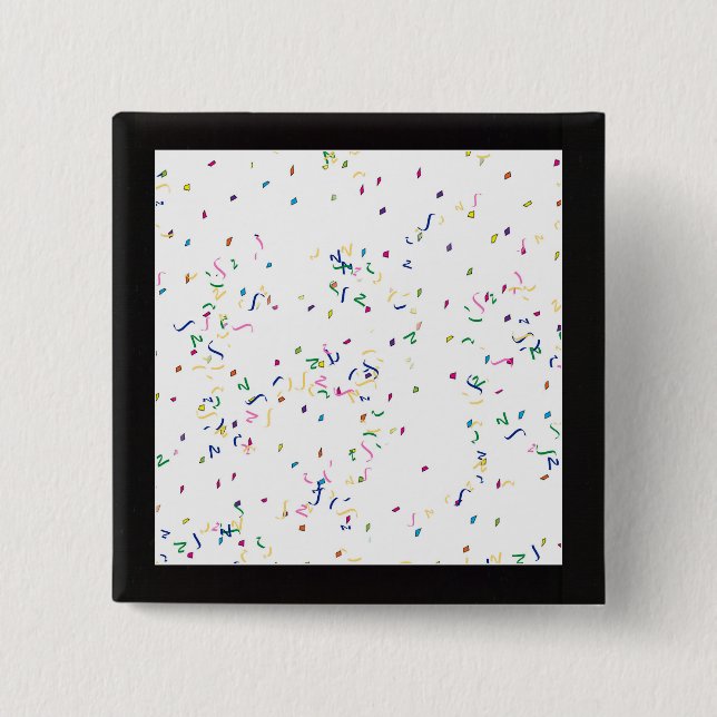Confetti White Background 2 Inch Square Button (Front)