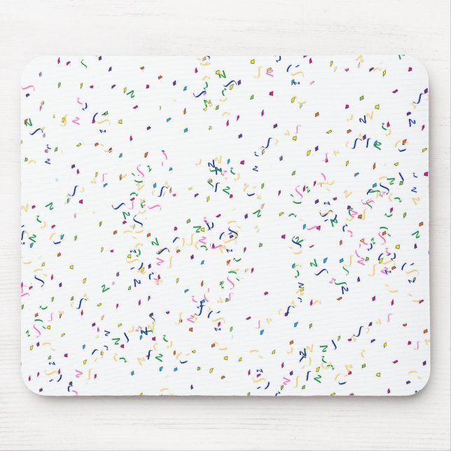 Confetti White Background Mouse Pad (Front)