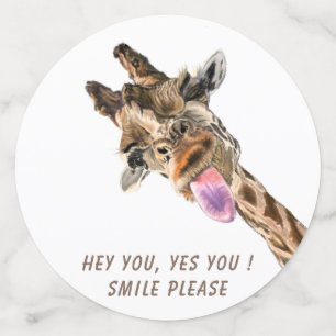 Confetti with Catchy Giraffe and Text