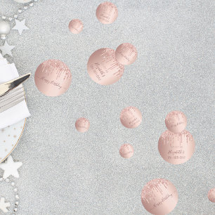 Confettis 18e anniversaire rose parties scintillant or goutt
