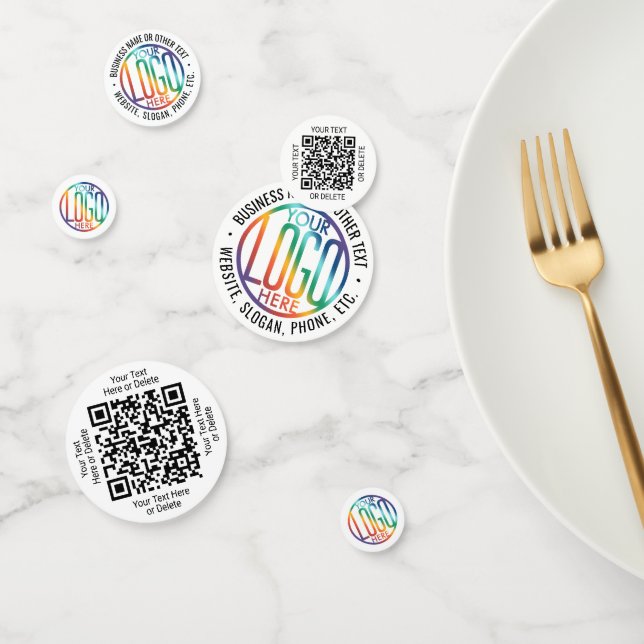 Confettis 2 codes QR Générateur et logo commercial Table bla (Groupe)