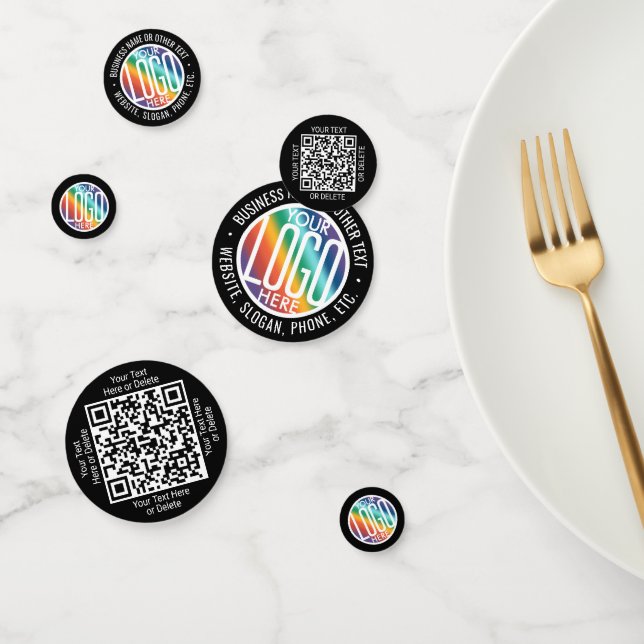 Confettis 2 codes QR Générateur et logo d'entreprise Table n (Groupe)