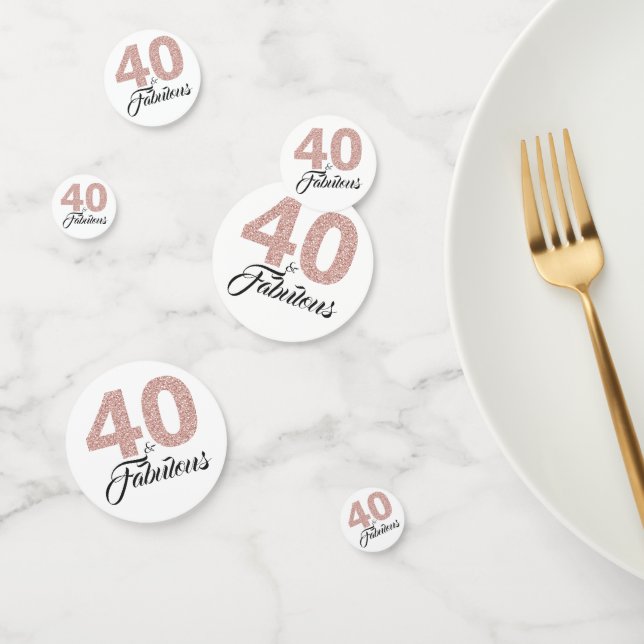 Confettis 40 et Fabulous Blush Pink Parties scintillant 40e  (Groupe)