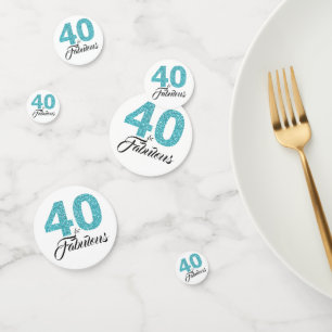 Confettis 40 Fabuleux Turquoise Blue Parties scintillant 40e