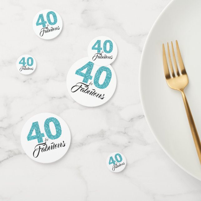 Confettis 40 Fabuleux Turquoise Blue Parties scintillant 40e (Groupe)