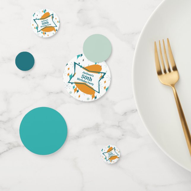 Confettis 50e anniversaire fête Retro Mid Century N'importe  (Groupe)