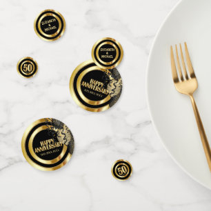 Confettis 50e anniversaire - Noir et Or