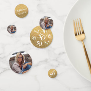 Confettis 50e anniversaire Photo Gold Parties scintillant Ta