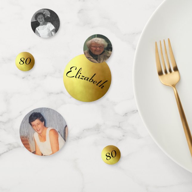 Confettis 80e anniversaire Photos Gold Color Fun (Groupe)