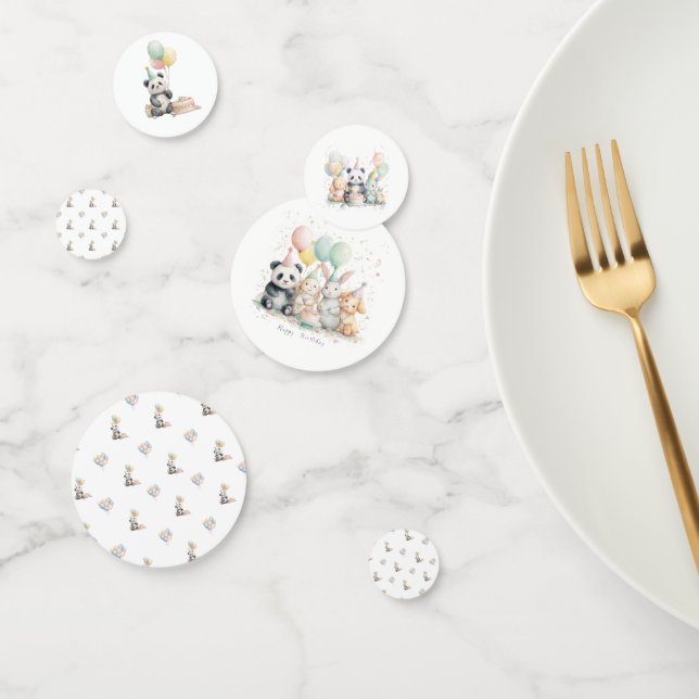 Confettis Adorable Panda Anniversaire Plaque papier de fête (Groupe)