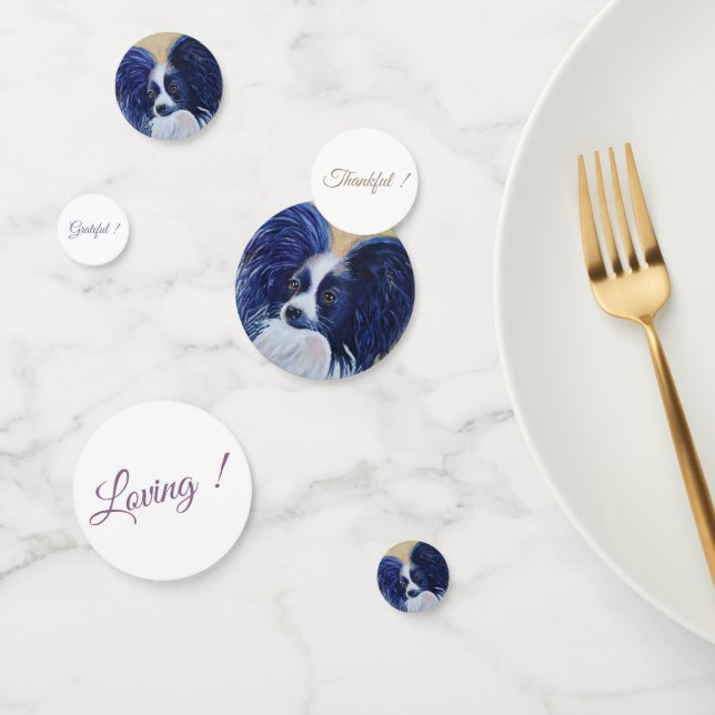 Confettis Anniversaire du Chiot Noir Papillon (Groupe)