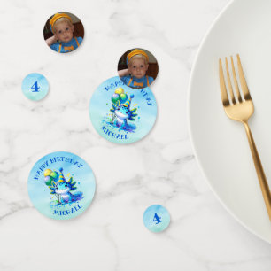 Confettis Anniversaire du garçon Axolotl bleu et vert Person