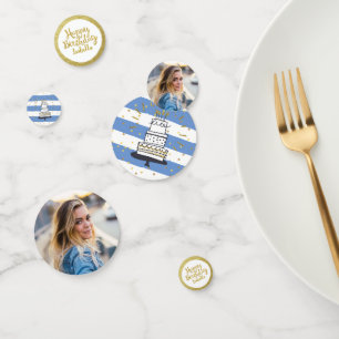 Confettis Anniversaire Photo Black Gold Parties scintillant 