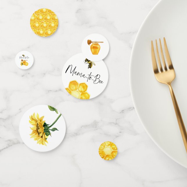 Confettis Aquarelle de miel jaune Baby shower d'abeille de t (Groupe)