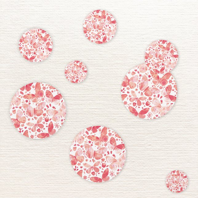 Confettis Aquarelle papillon rose (Coral peach pink butterfly pattern modern table confetti)