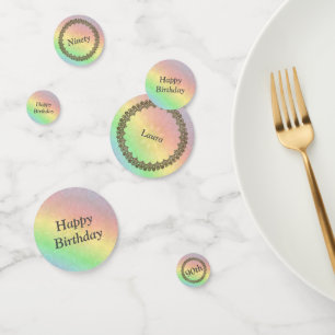 Confettis Arc-en-ciel personnalisé 90e anniversaire