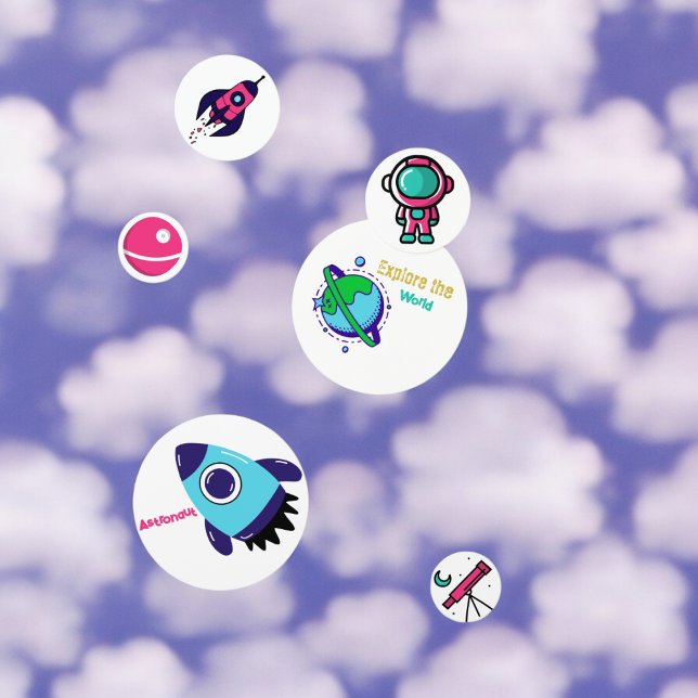 Confettis Astronaute de vaisseau spatial  (astronaut spacecraft, telescope,planet party confetti,kids birthday party,baby shower,graduation)