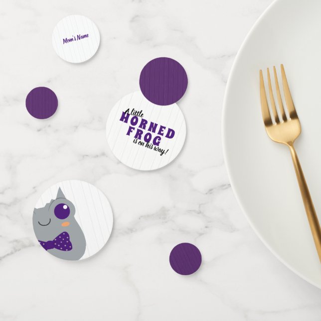 Confettis Baby Boy Horned Frog Purple Baby shower (Groupe)