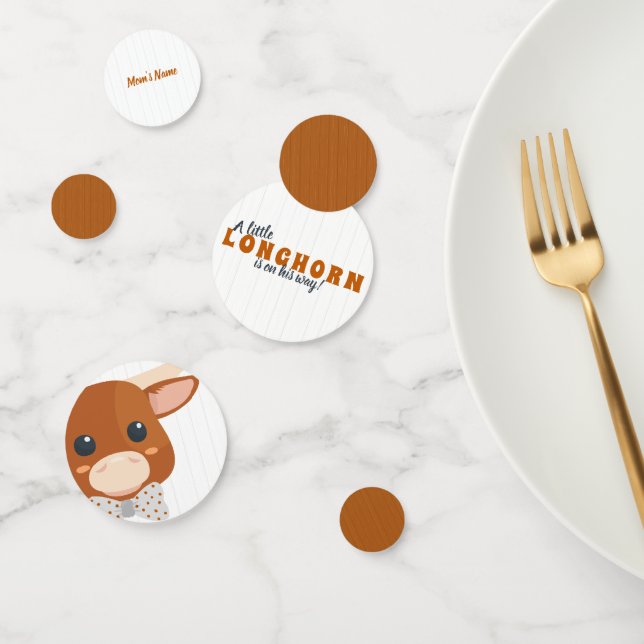 Confettis Baby Boy Longhorn Burnt Orange Baby shower (Groupe)
