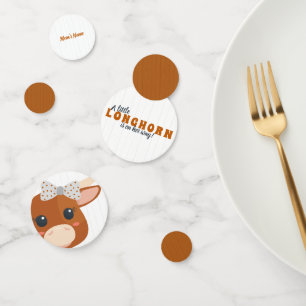 Confettis Baby Girl Longhorn brûlé Baby shower orange